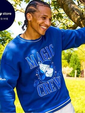 Disney Blue "Magic Crew" Graphic Crewneck Sweater